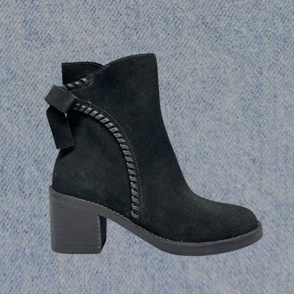 UGG Women's Fraise Whipstitch Suede Ankle Boots in Black, Size 6.5 - Picture 2 of 6